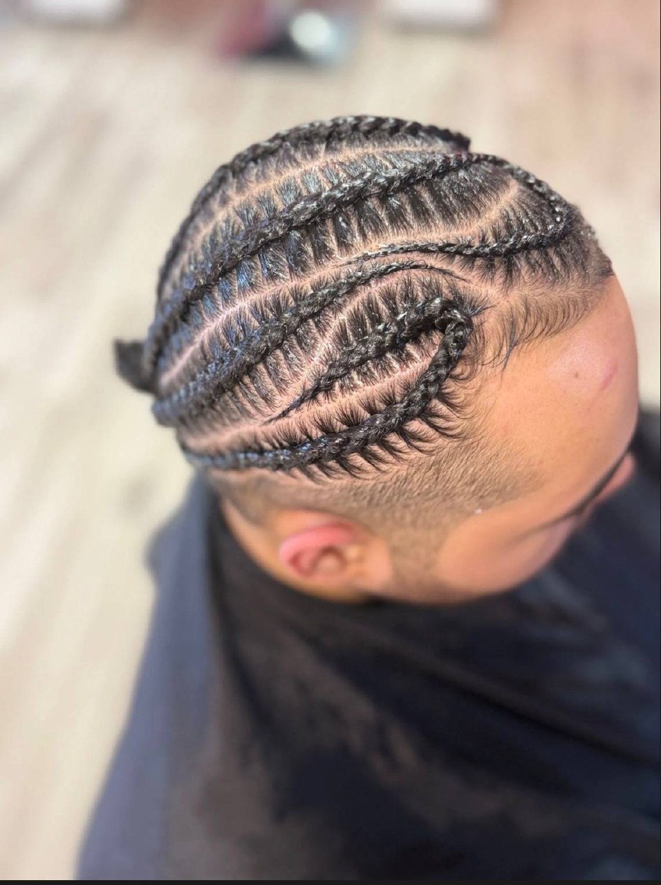 Mens Swirl Cornrows